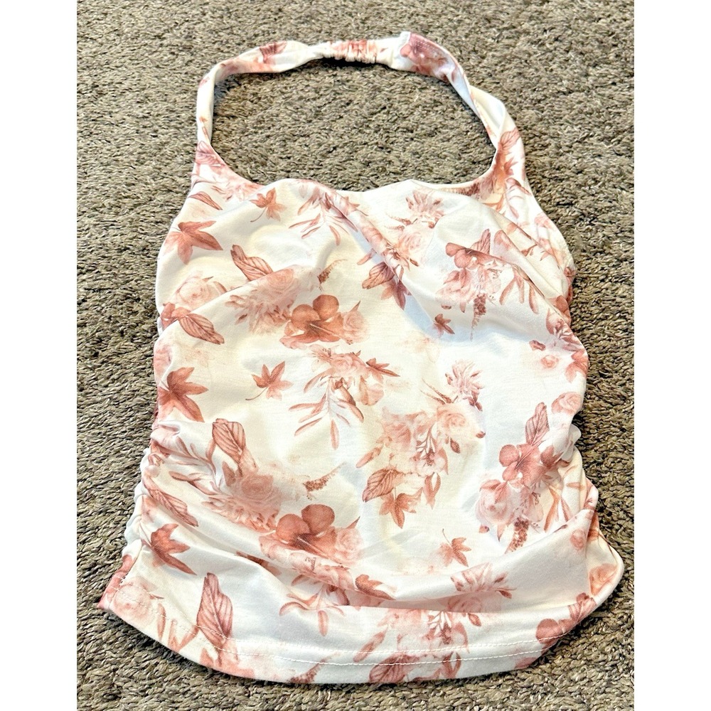 House of Thread Floral Halter Top Size XS